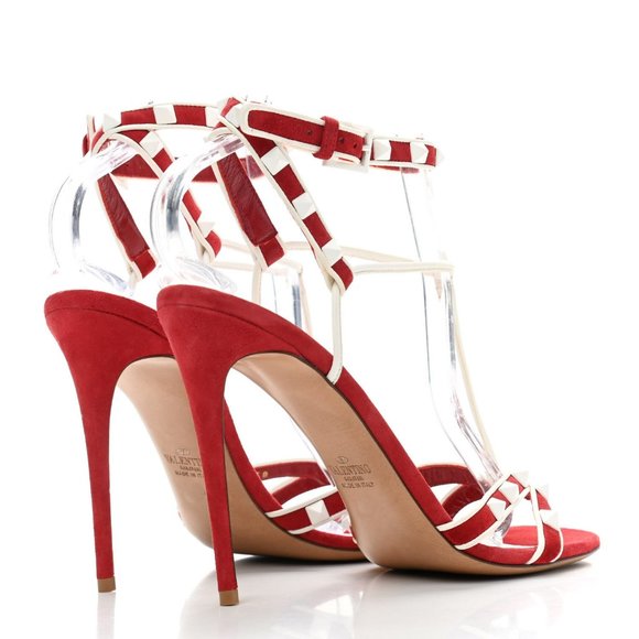 Valentino Garavani Free Rockstud T-strap Ankle Wrap High Sandals - Picture 3 of 4